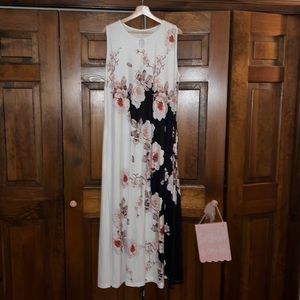 White and Black Floral Maxi